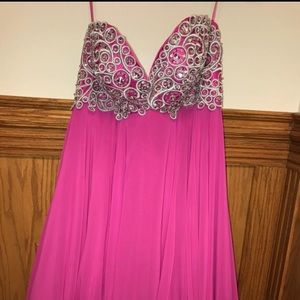 Knee length strapless dress
